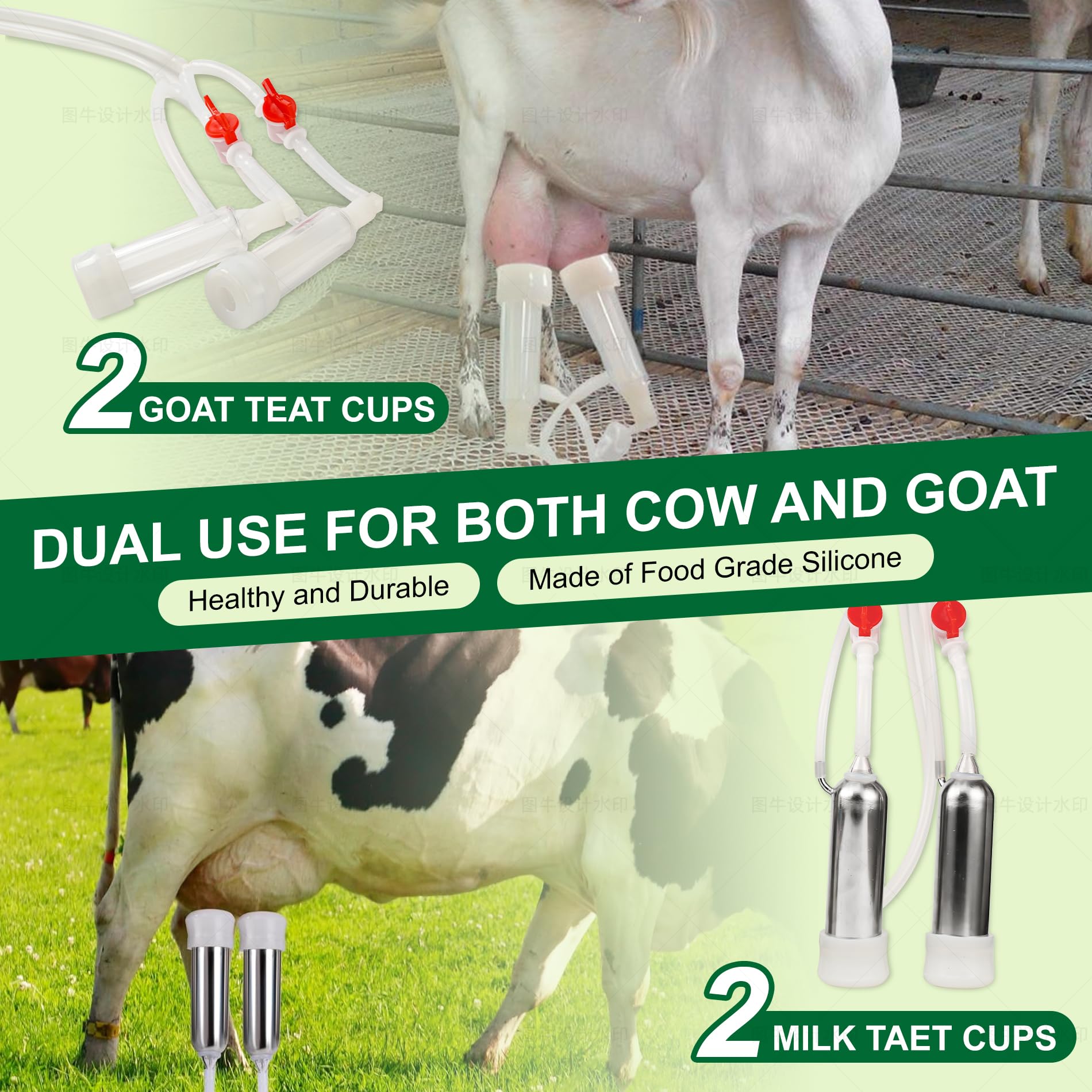 Zlshmoee stainless steel milk bucket stays rust-free and easy to clean.