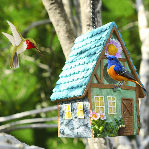 ZLSZTMI bird house dimensions, compact nesting box for gardens.