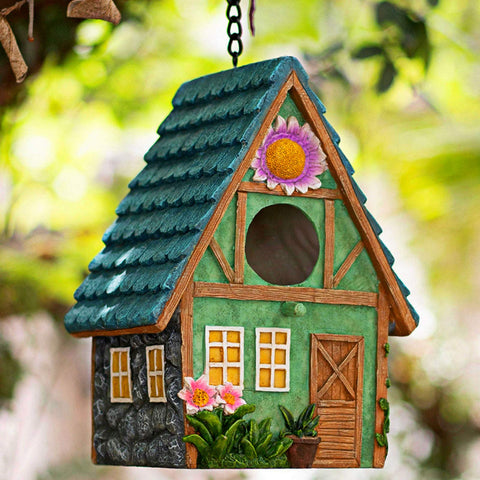 ZLSZTMI outdoor blue bird house front view, ideal for attracting bluebirds.