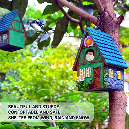 ZLSZTMI bird house paint detail, rich natural colors for decor.