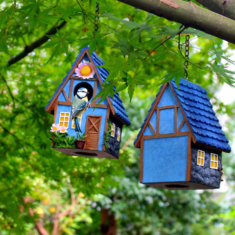 ZLSZTMI hand-painted bird house adds natural charm to your patio decor.