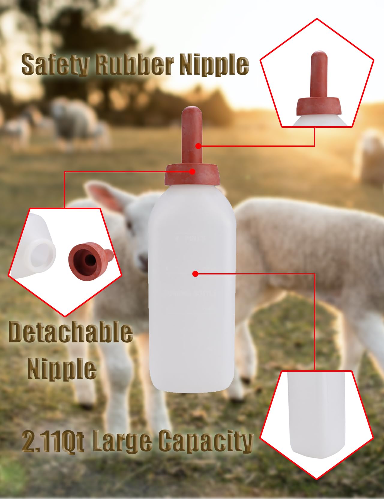ZLXHDL Calf Bottle wide mouth enables thorough quick rinse after use.