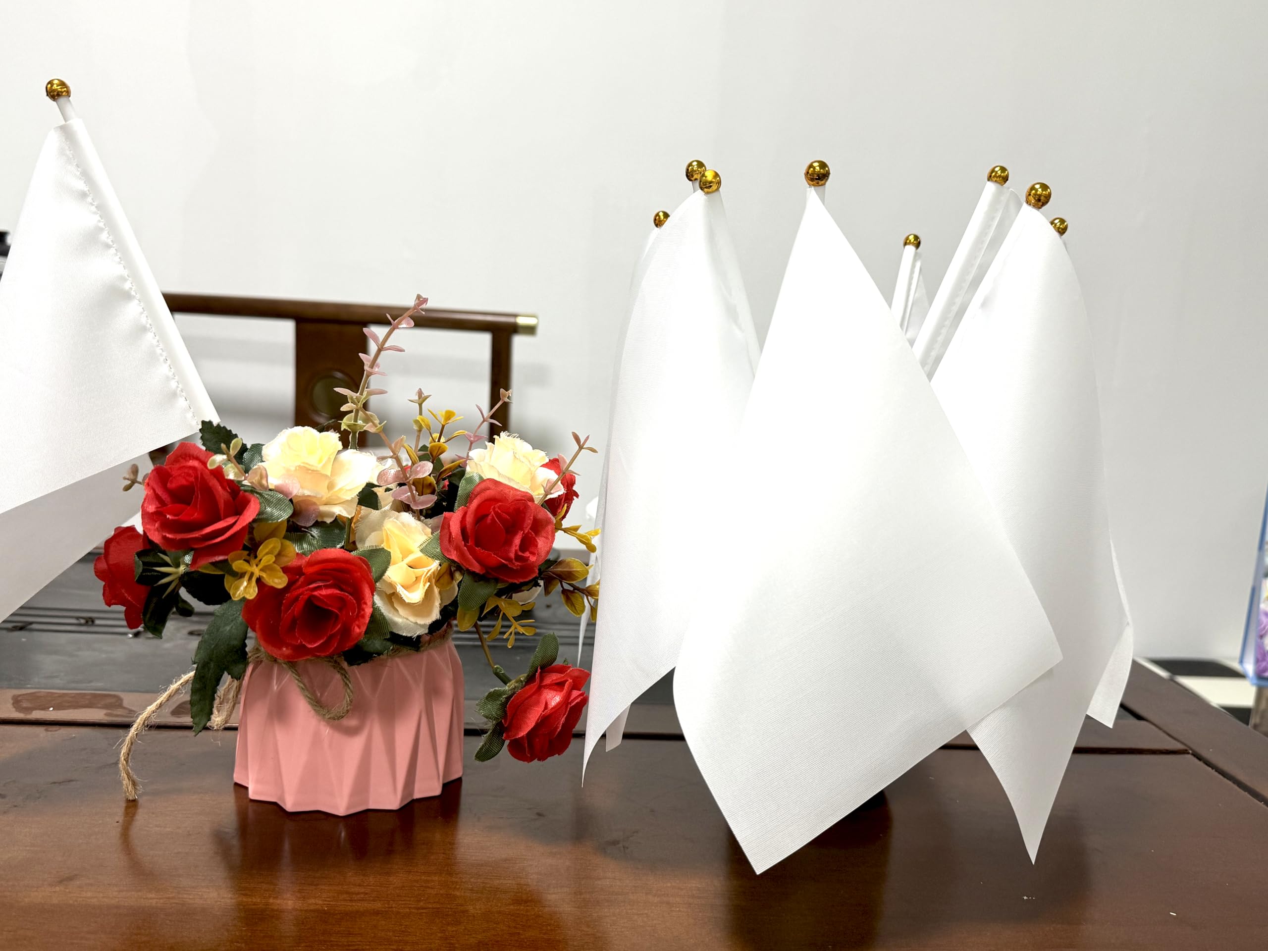 ZLY white flag party decor 8-3x5in for events