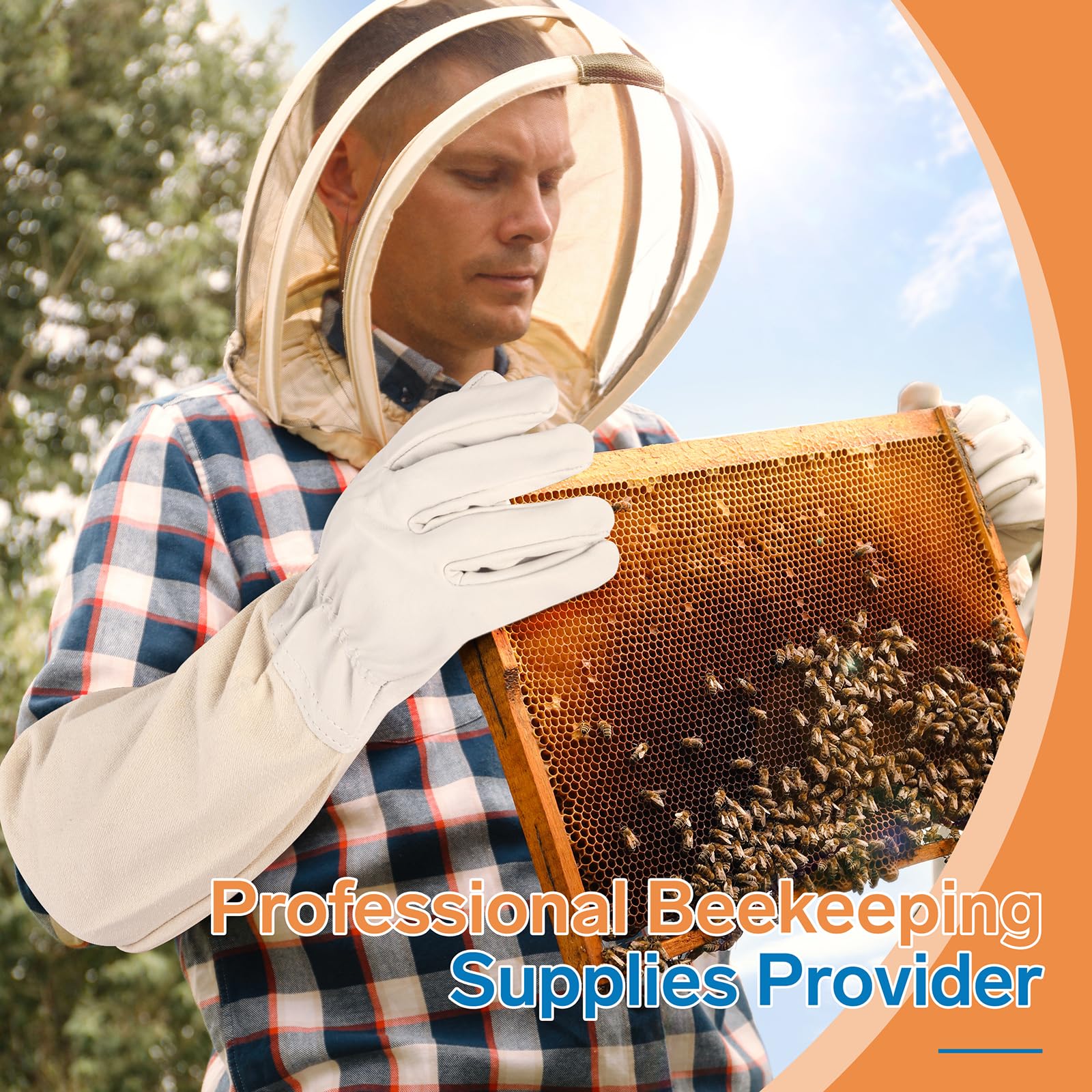 ZMHBKPS elastic cuff design ensures secure fit during beekeeping tasks.