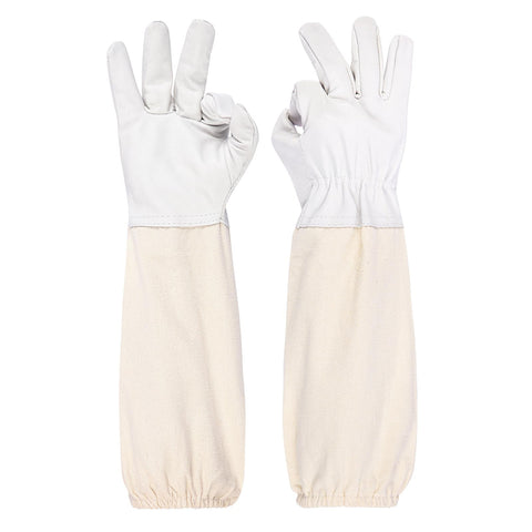 ZMHBKPS beekeeping gloves packaging highlighting durability and ready protection.