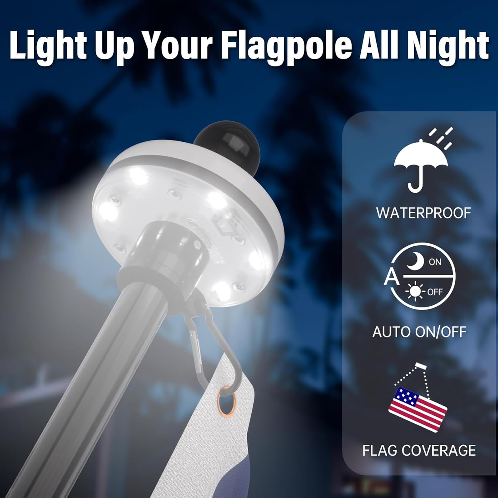 ZMTECH tangle-free rings prevent flag twisting for easy nightly display.