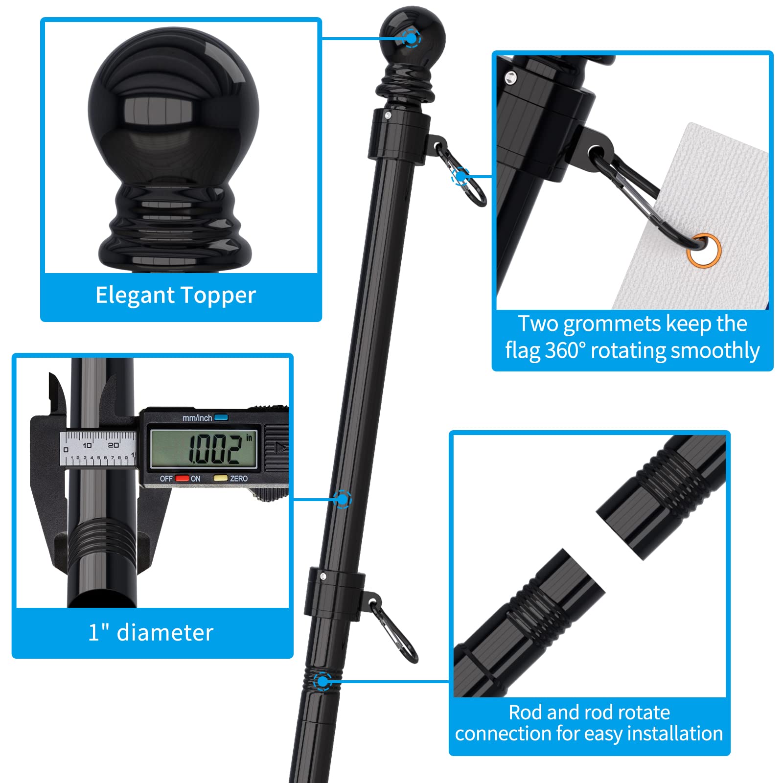 ZMTECH assembly manual guides quick setup of the flag pole kit.