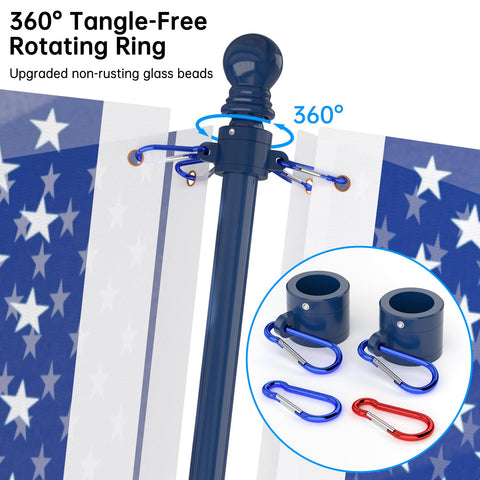 ZMTECH flag pole carabiners enable quick secure attachment