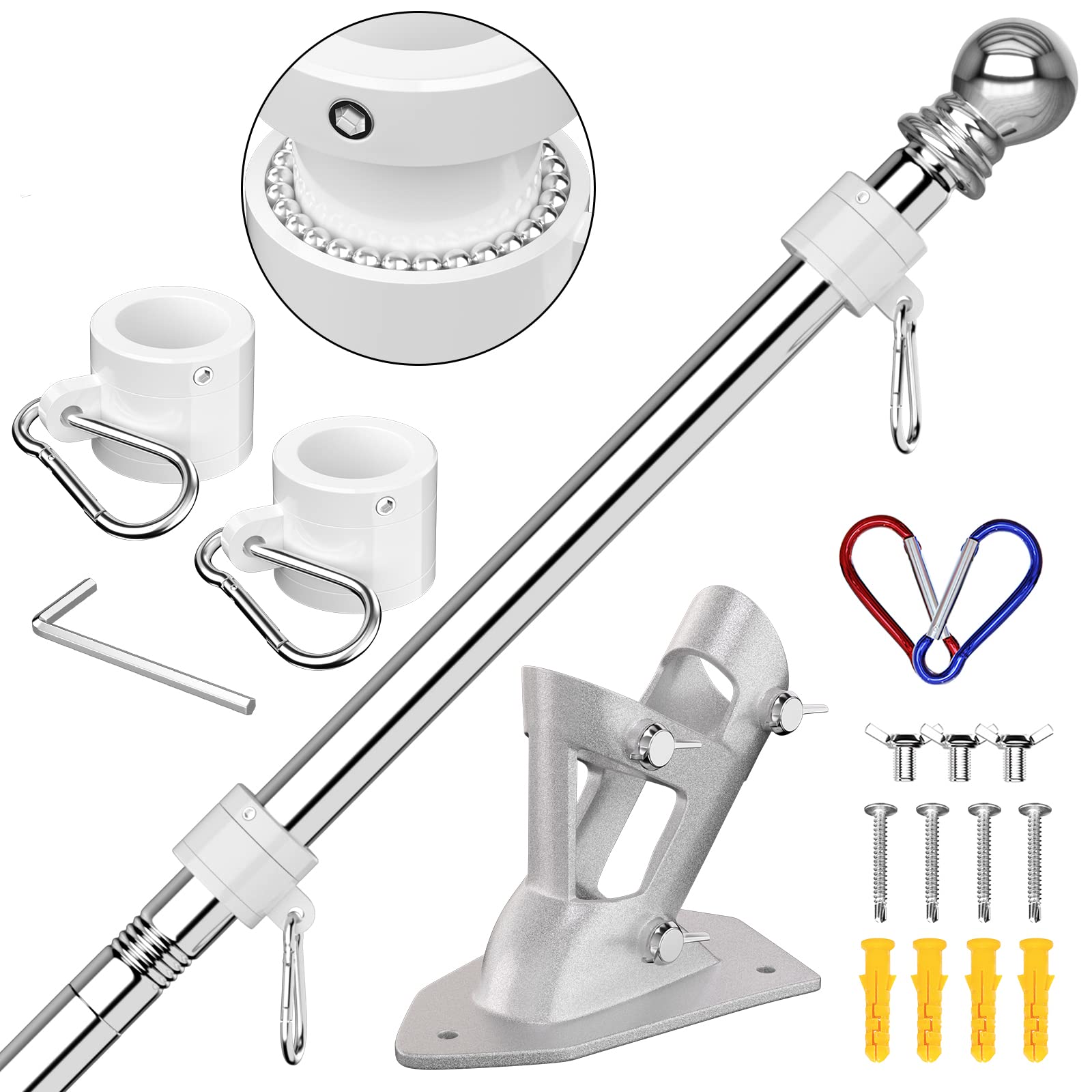 ZMTECH flag pole with upgraded bracket ensures stable outdoor mounting.