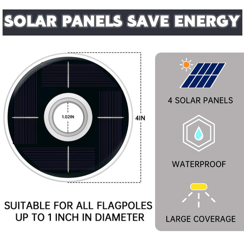 ZMTECH solar light installs on a flagpole without tools.
