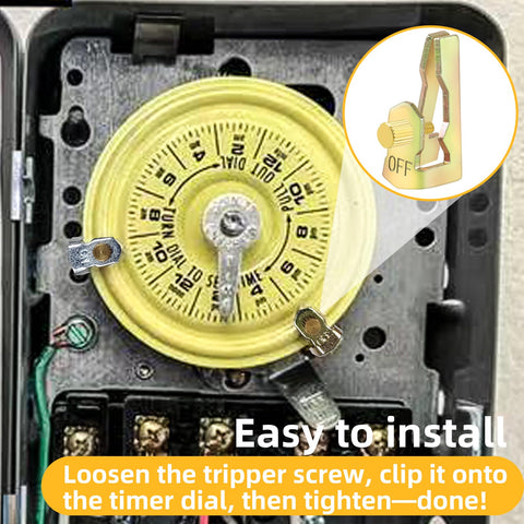 Durable, corrosion resistant timer clips designed for outdoor use