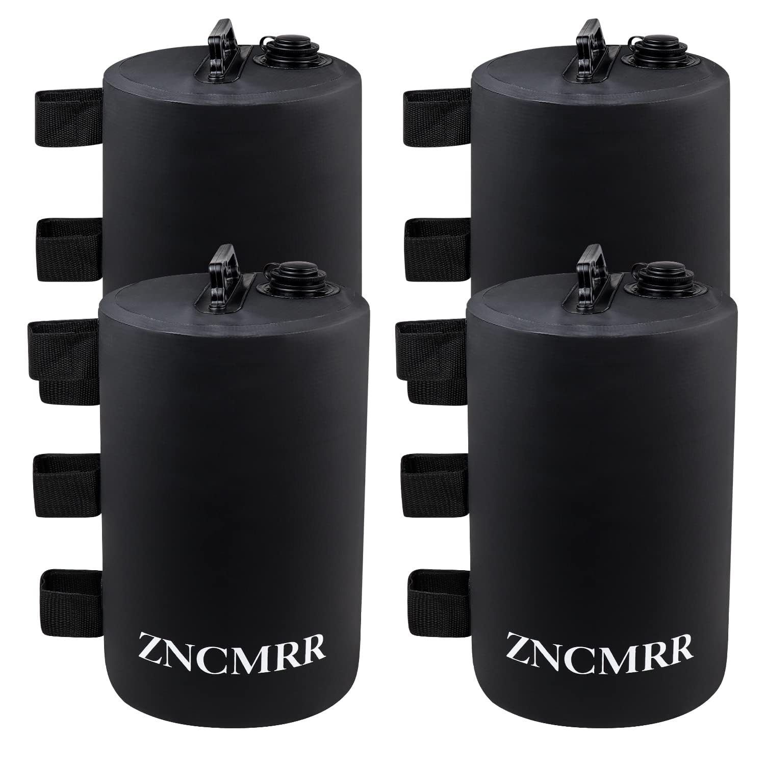 ZNCMRR canopy water weight bags filled to stabilize a gazebo in wind.