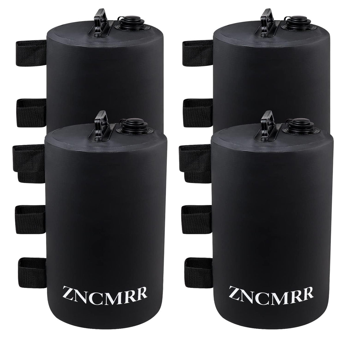 ZNCMRR canopy water weight bags filled to stabilize a gazebo in wind.