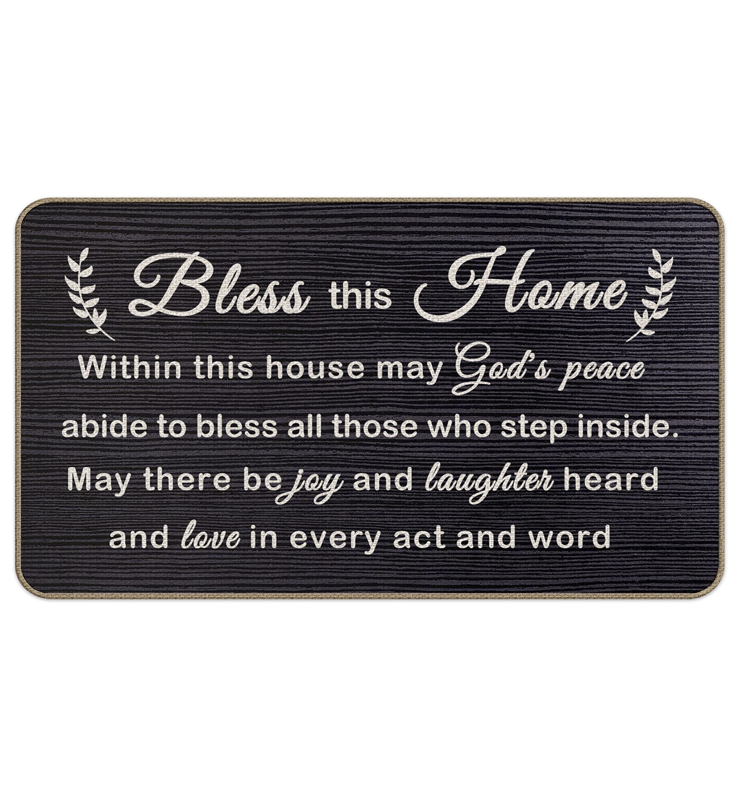 ZNGFON Bless This Home doormat at the front door traps dirt and welcomes guests