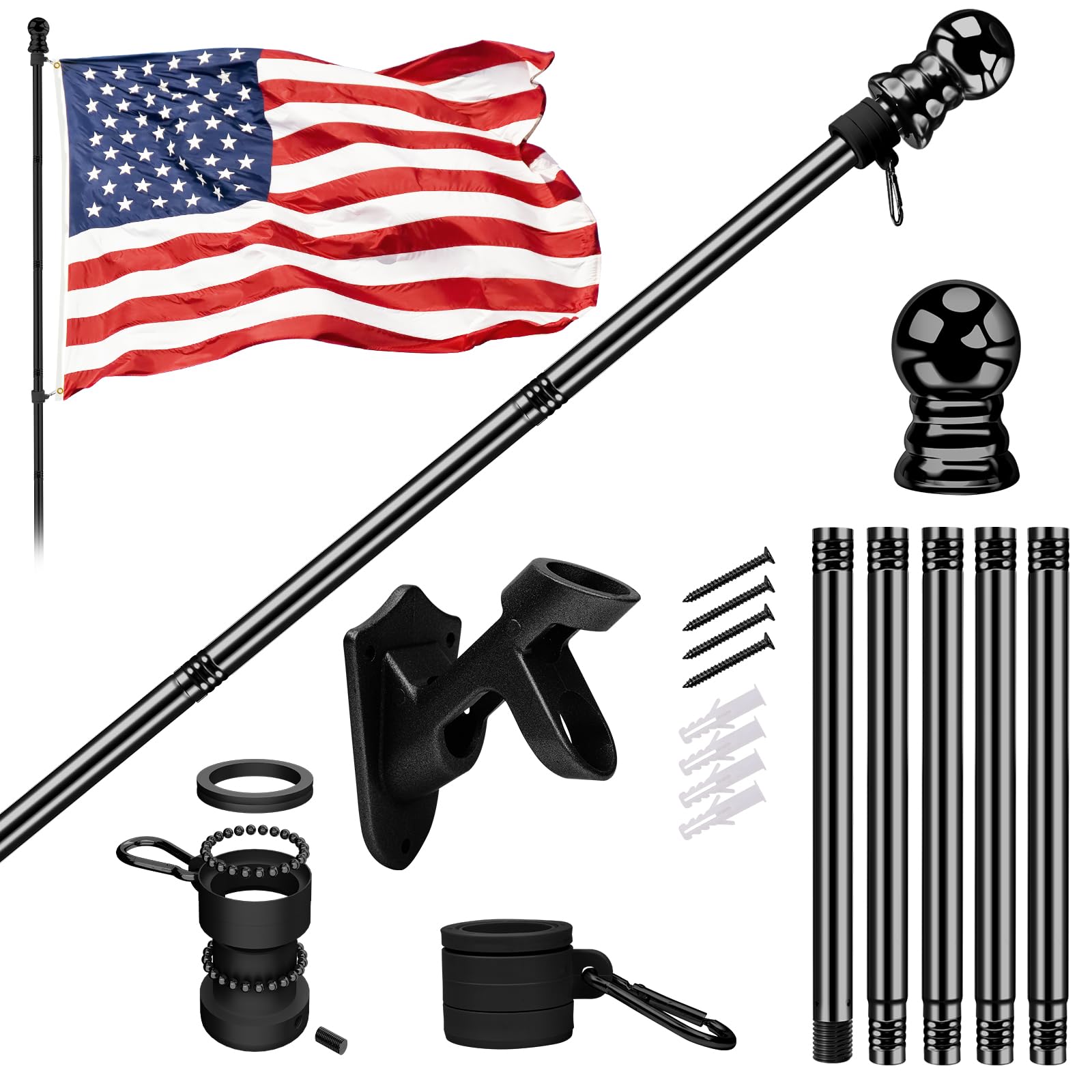 ZNNOPAX 3x5ft American flag pole kit ready for durable outdoor display