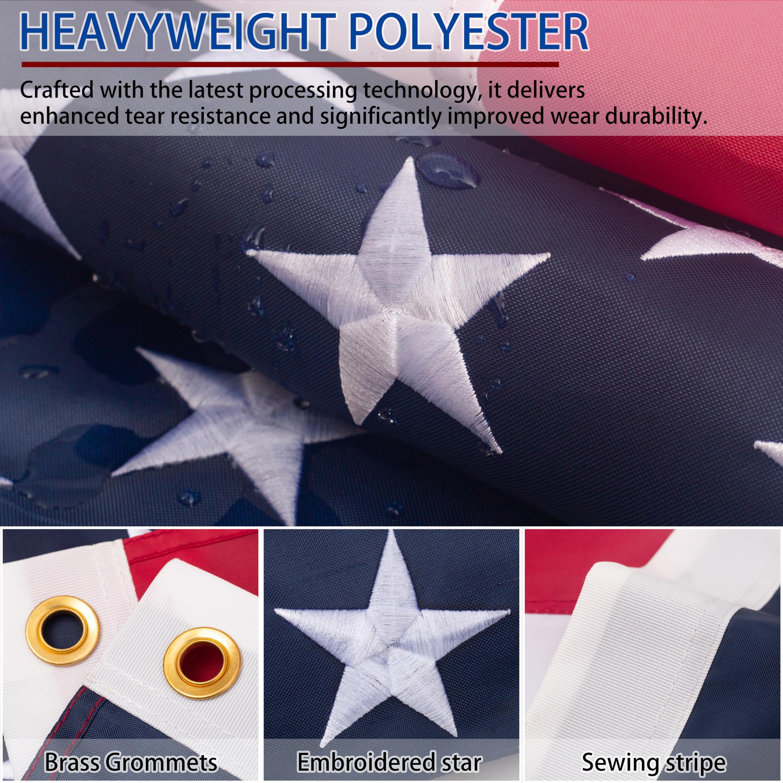 ZNNOPAX flag with sewn stripes for long-lasting wear.