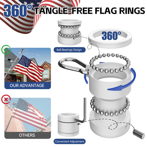 ZNNOPAX stainless steel flagpole offers rust-resistant all-weather resilience