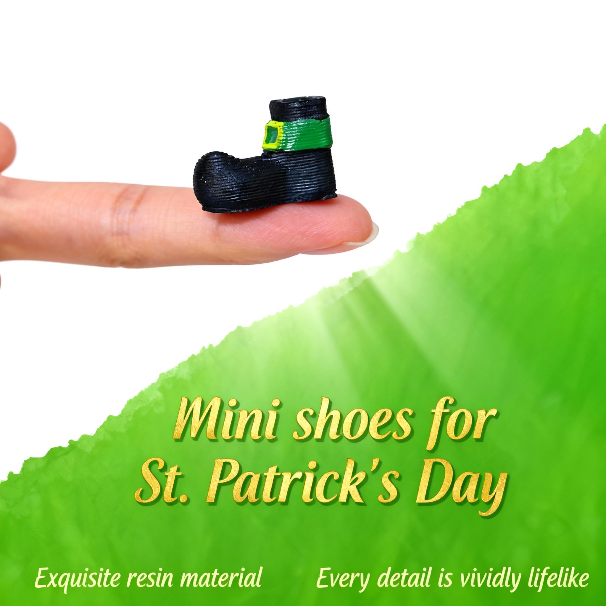 ZNTU mini green leprechaun shoes with black straps for trap setups