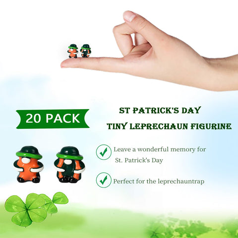 ZNTU tiny leprechaun green orange outfit figurine for desk ornament