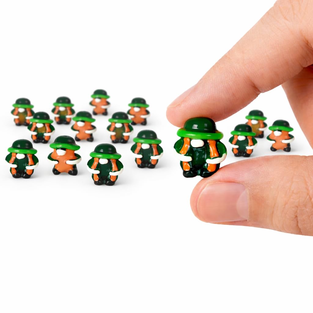 ZNTU tiny leprechaun orange body green hat figurine for micro garden decor