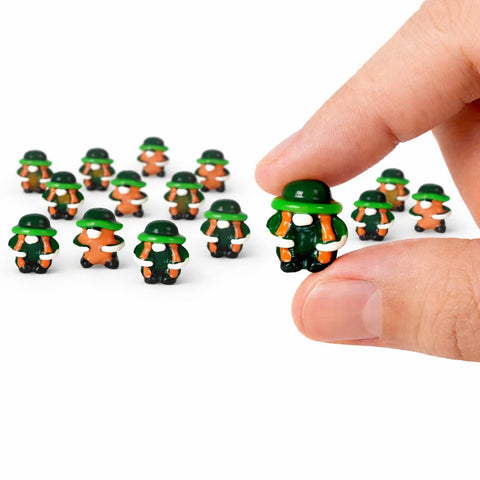 ZNTU tiny leprechaun orange body green hat figurine for micro garden decor