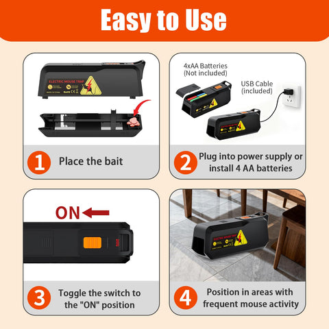ZNZTO Electric Mouse Trap 2-Pack no-touch design enables hygienic disposal