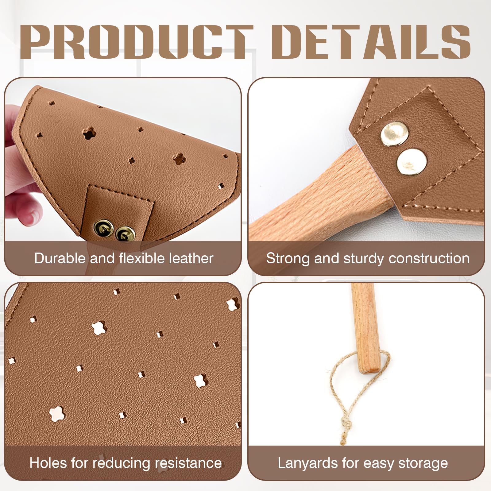 ZOCONE PU swing area leather swatter enables broad, accurate swats.