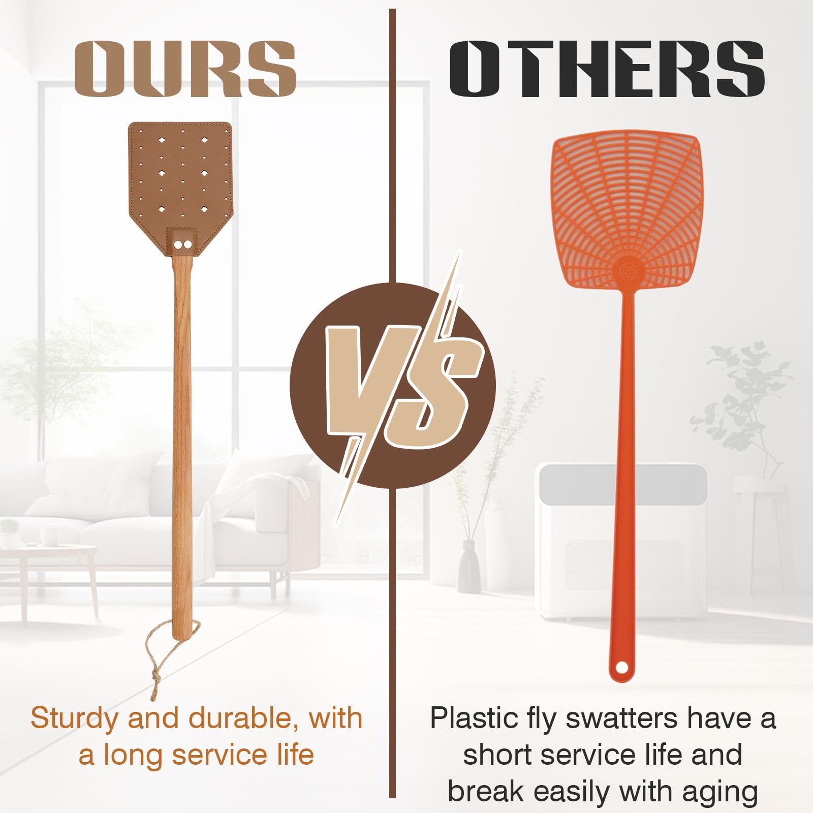 ZOCONE riveted assembly fly swatter ensures long-lasting durability.