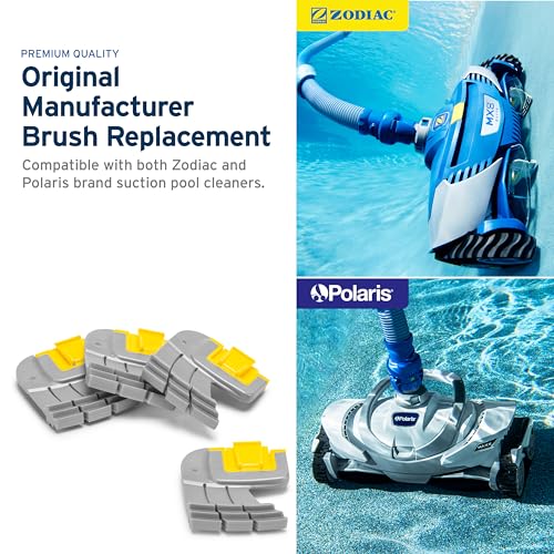 Zodiac brush removal with side tabs for quick maintenance and minimal downtime.