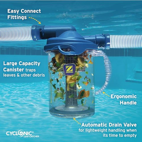 Zodiac Cyclonic Flow in action keeps debris from entering the canister