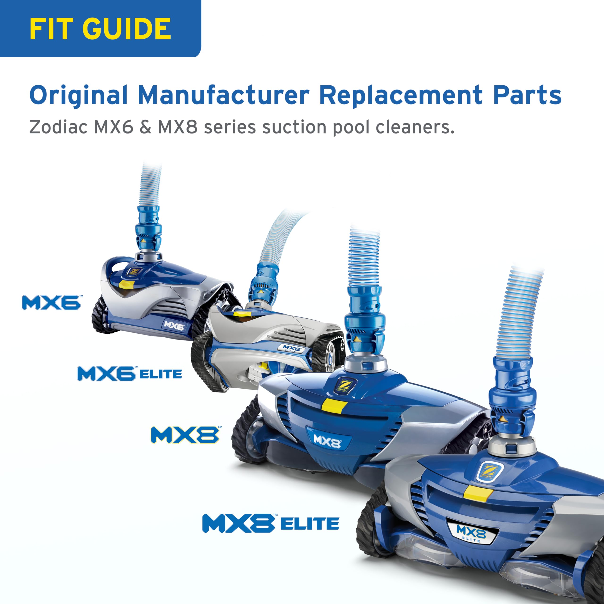 Zodiac genuine parts durability emphasized for long-life performance.