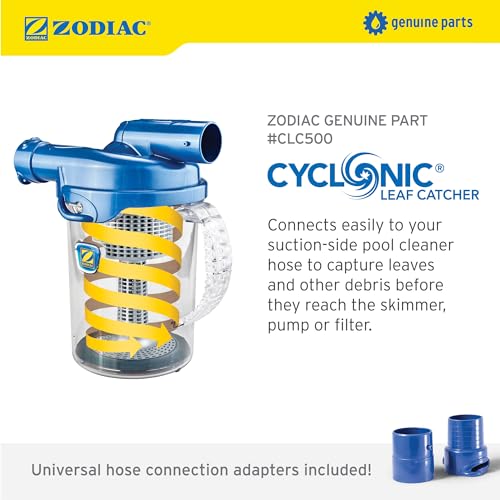 Zodiac Leaf Catcher attached to pool hose demonstrating universal hose connection compatibility