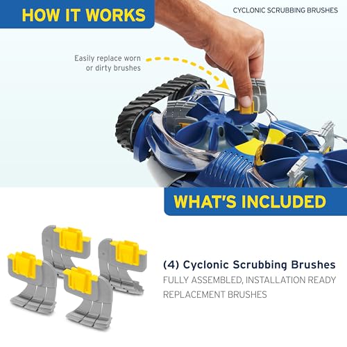 Zodiac mx6-mx8 compatibility visuals showing easy, secure brush installation.