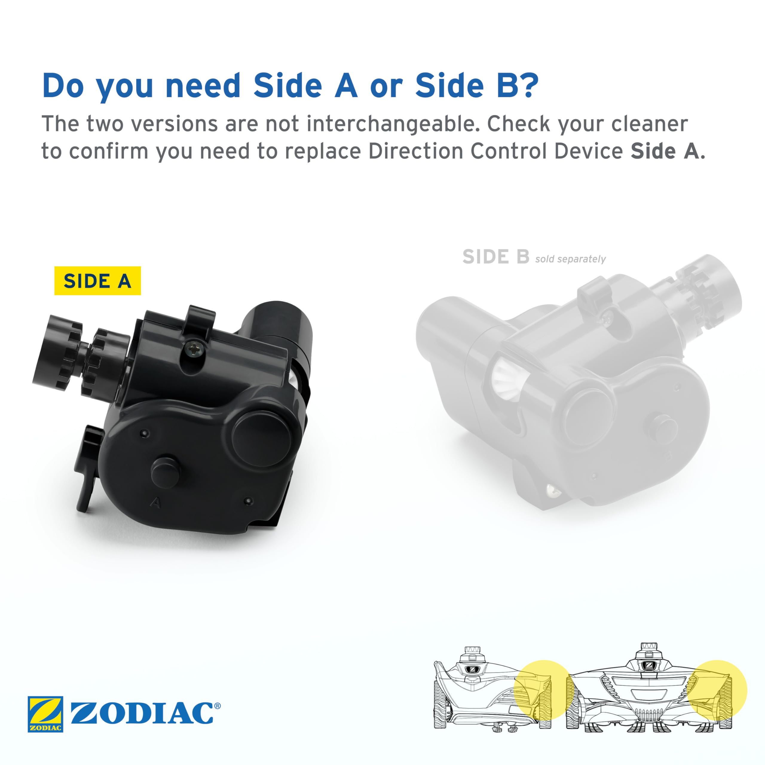 Zodiac MX8 direction control device in action during a full pool coverage cycle.