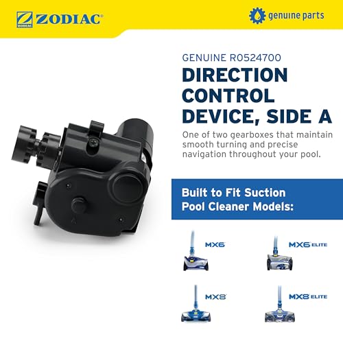 Zodiac MX8 Side A gearbox close-up emphasizes rugged construction for consistent turns.