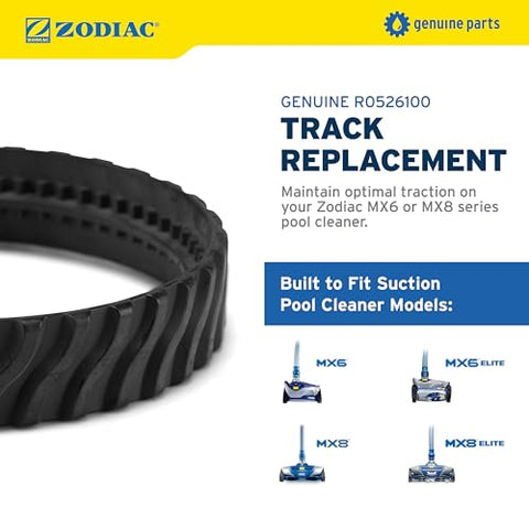 Zodiac MX8 track traction: improved grip for efficient cleaning