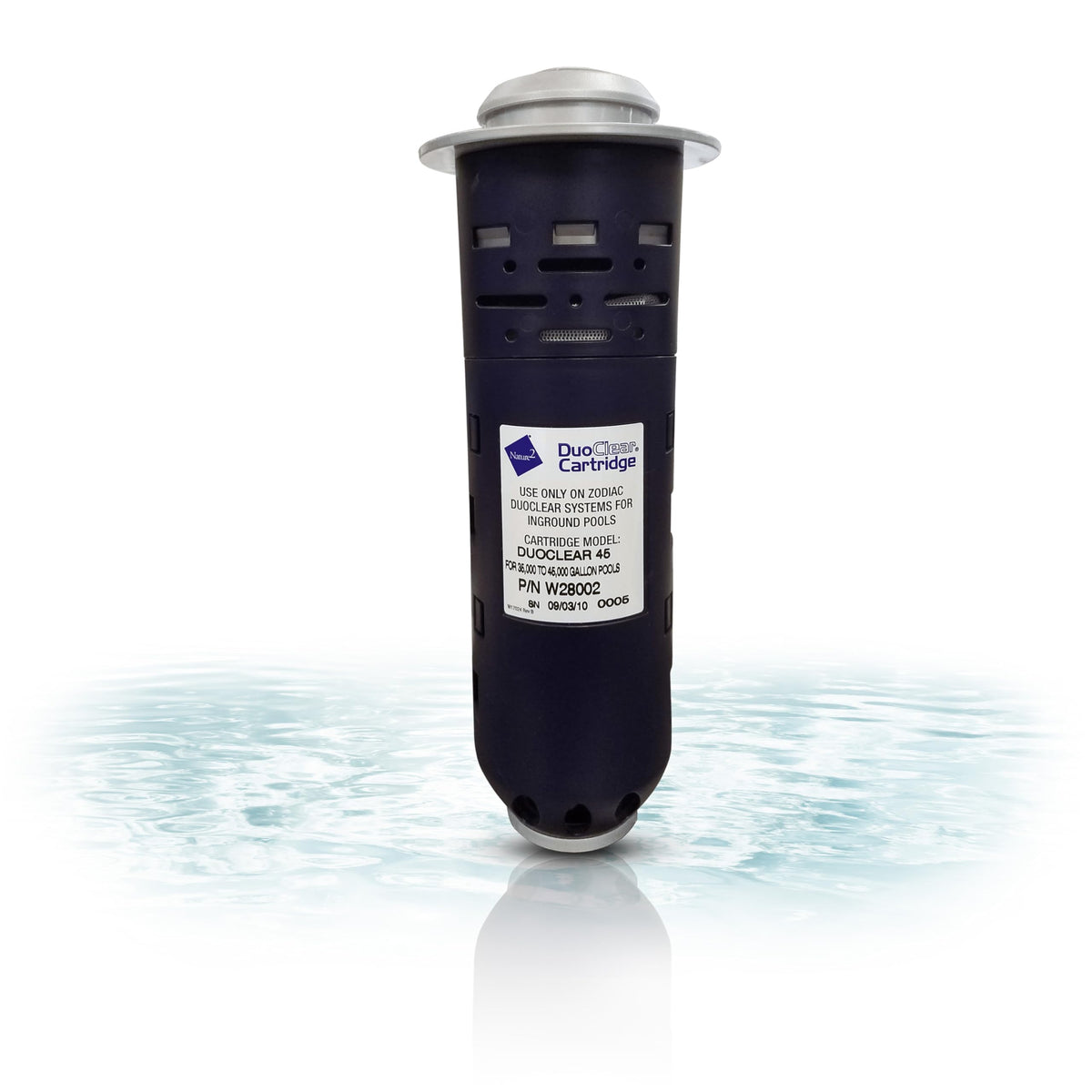 Zodiac Nature2 DuoClear 35k gallons mineral cartridge in action with algae control