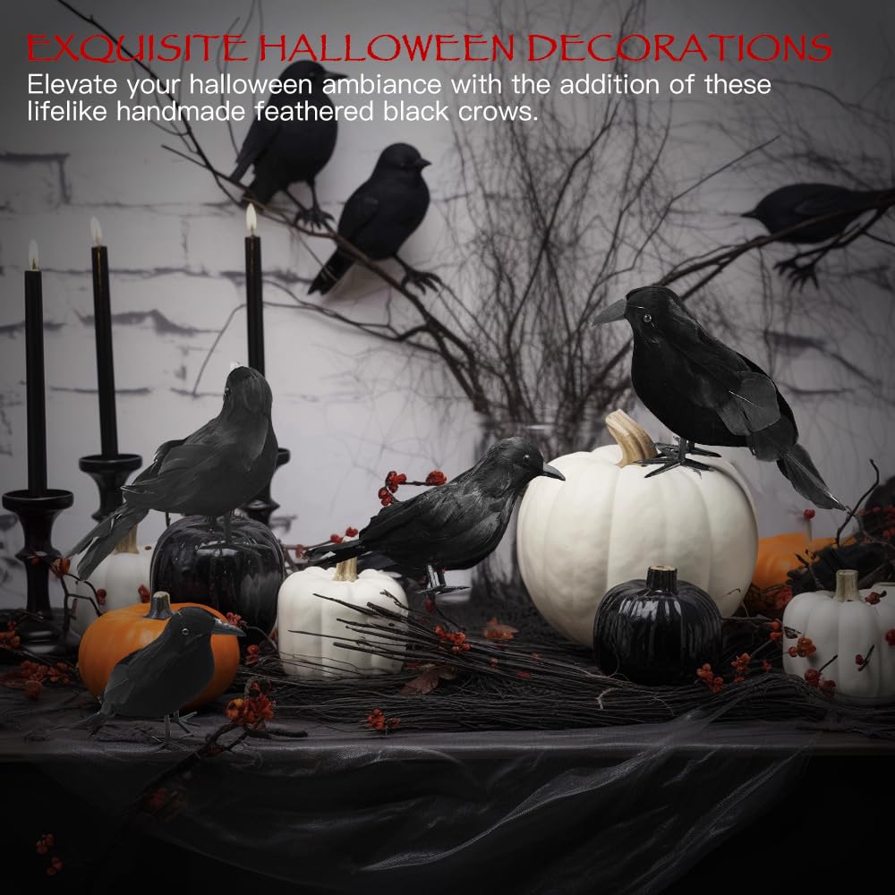 ZODIFEVI Bonarty crow on tree branch adds authentic spooky presence to yards.