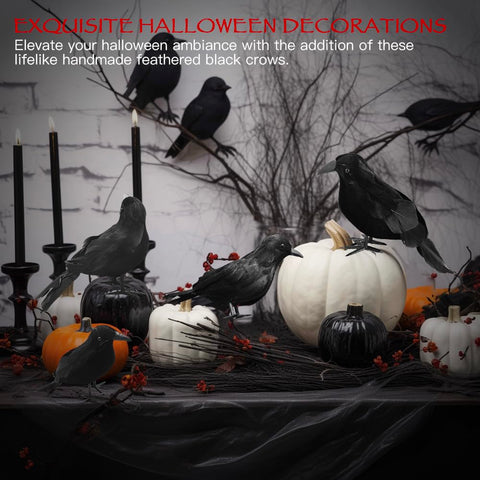 ZODIFEVI Bonarty crow on tree branch adds authentic spooky presence to yards.