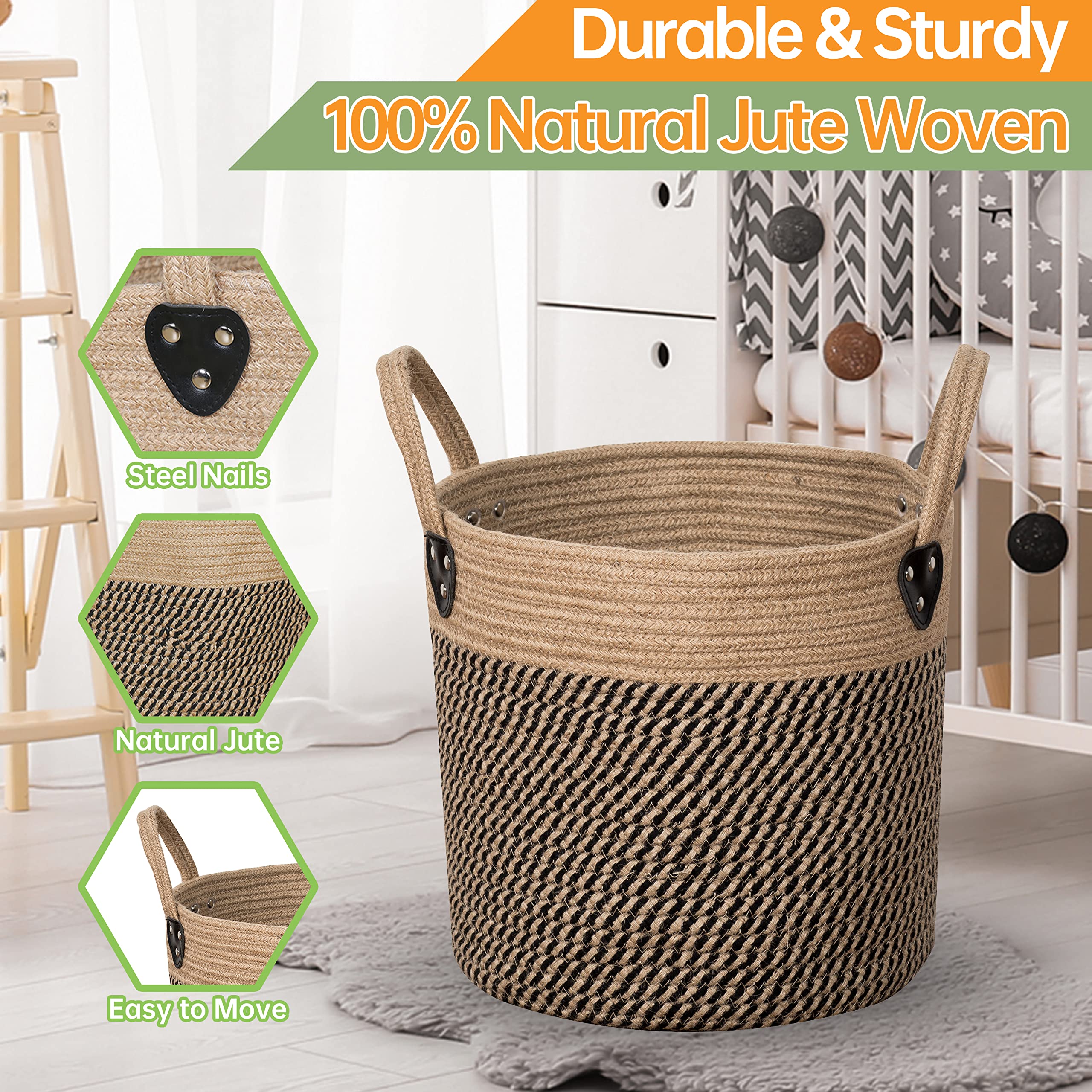 ZOES HOMEWARE basket handles make it easy to move between rooms