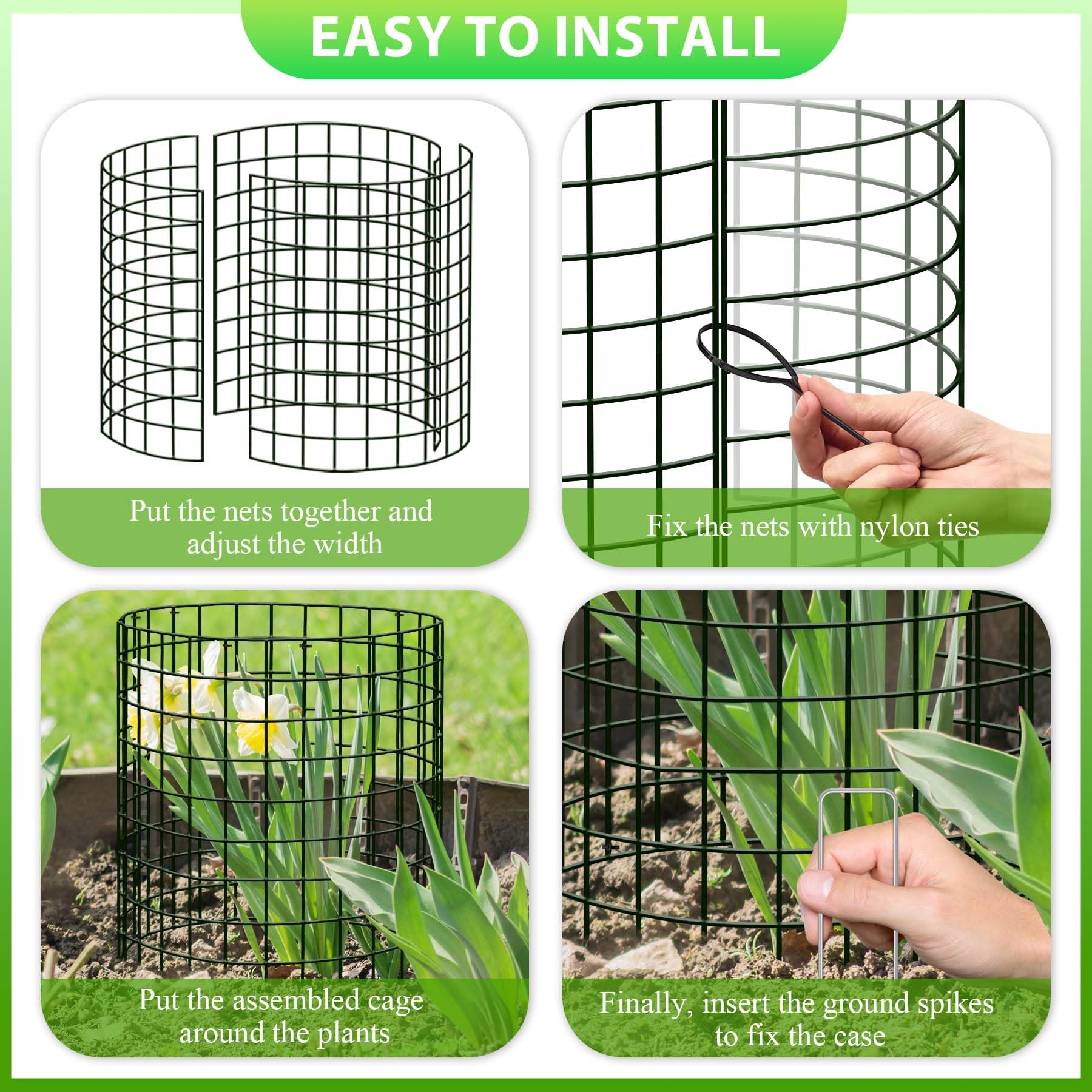 ZOKCC dark-green design blends with garden aesthetics while shielding plants.
