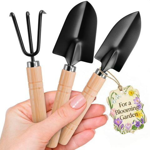 ZOKLU mini shovel for precise planting in pots.