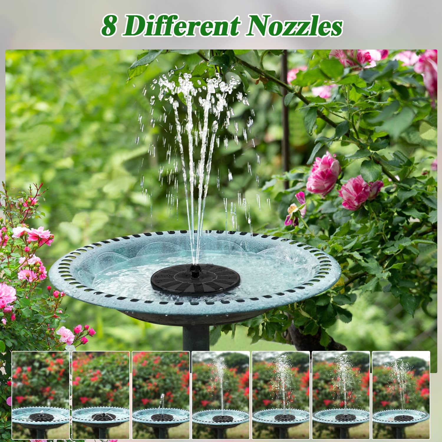 ZOLOCHEL fountain includes four fixers to prevent drift in windy conditions