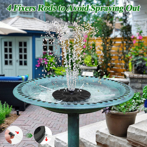 ZOLOCHEL solar fountain uses a self-filtering system to keep water clearer