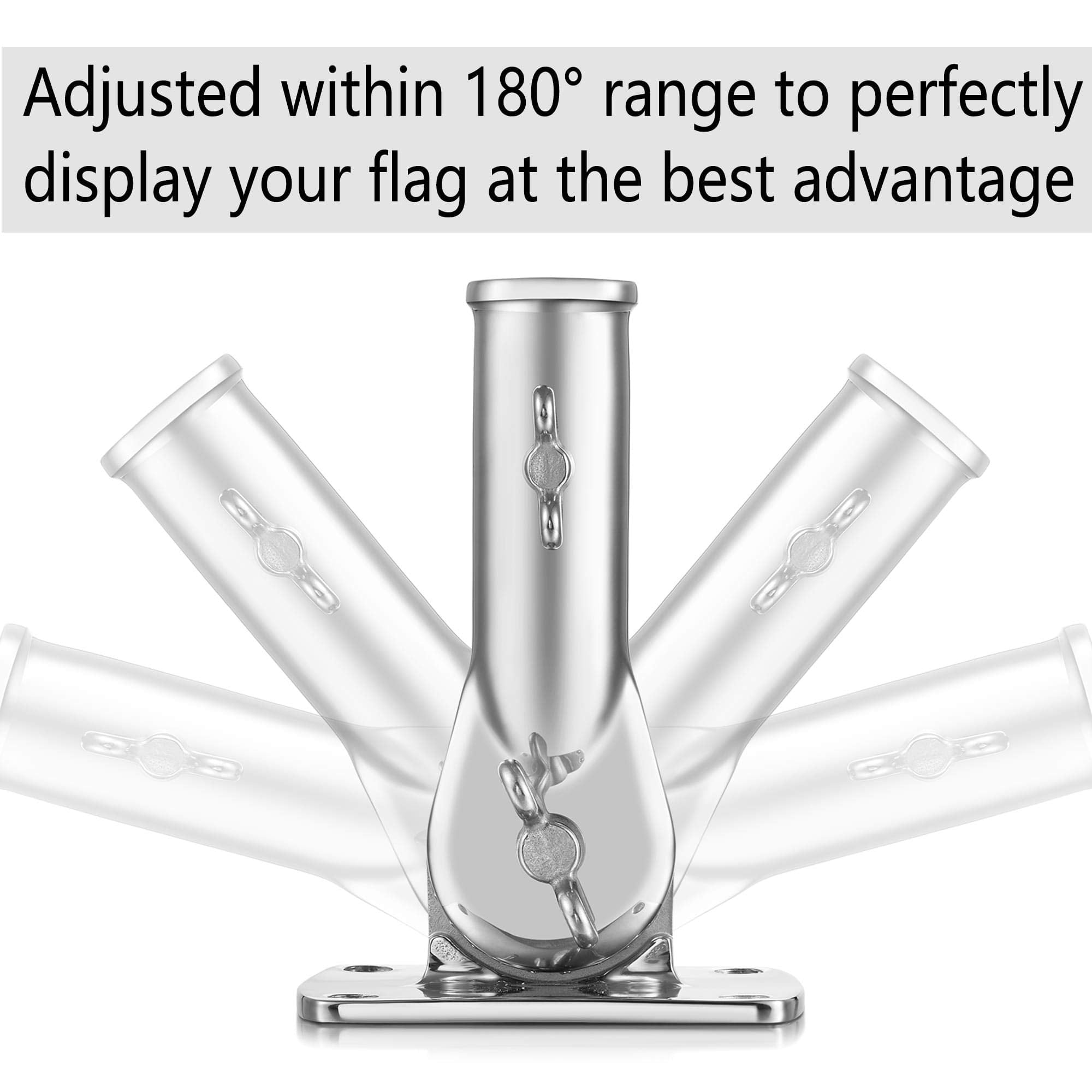 316 marine-grade finish resists rust for yacht or boat use.