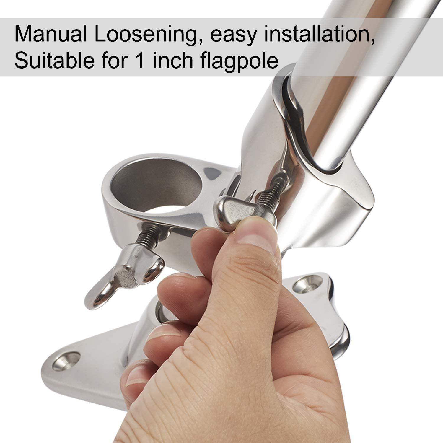 ZOMCHAIN 316 stainless steel bracket resists rust for outdoor use.