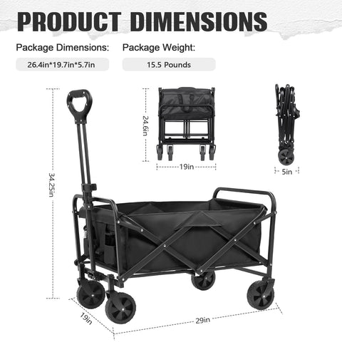 ZOMEYLPO wagon handle extended for comfortable pulling during transport