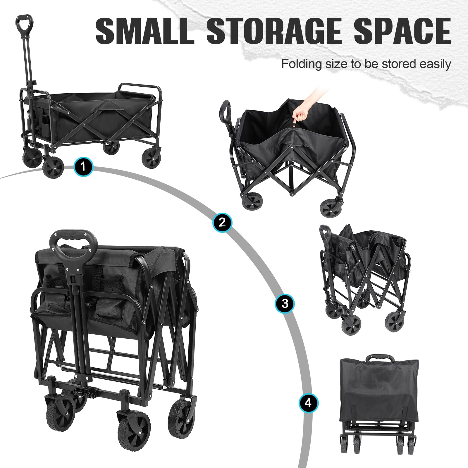 ZOMEYLPO wagon folded for compact storage in car trunk or garage