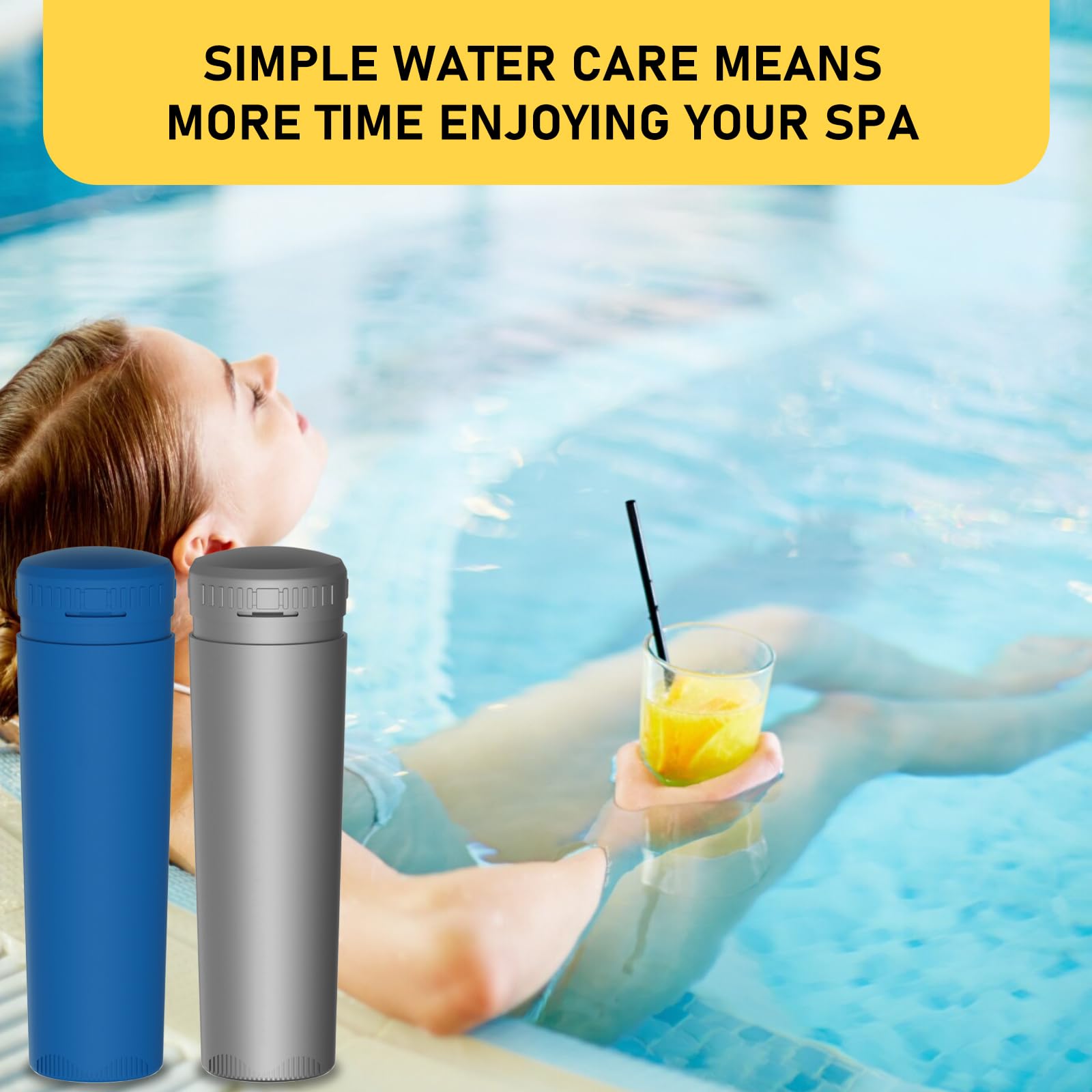 Zomixzo mineral cartridge softens water for skin-friendly tub experience.