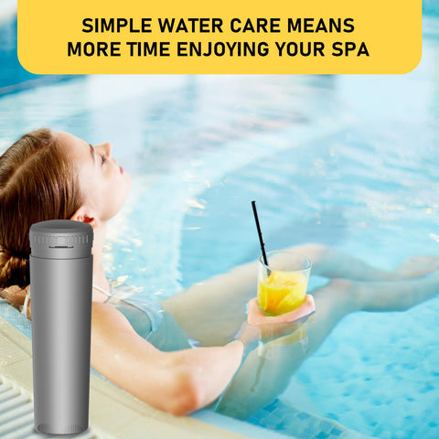Zomixzo water clear spa scene demonstrating improved water quality and reduced maintenance.